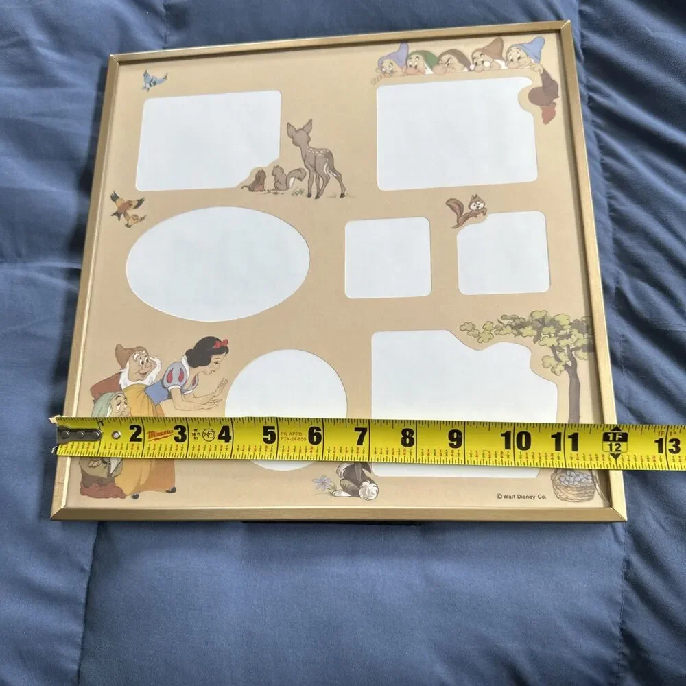 Vintage Disney Snow White Picture Frame Multiple Baby 12x12 Inches
